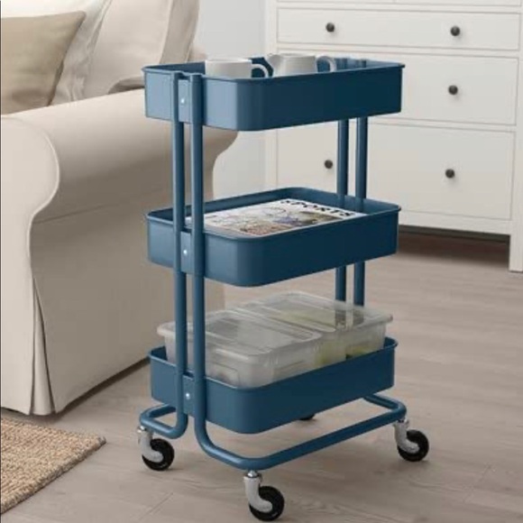 IKEA | Storage & Organization | Rare Ikea Raskog Utility Cart Dark Blue ...